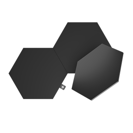 Додаткові панелі Nanoleaf Shapes Ultra Black Hexagon Expansion Pack, Apple Homekit - 3 шт., Живлення: 220В, Кількість панелей: 3, Колір: Черный