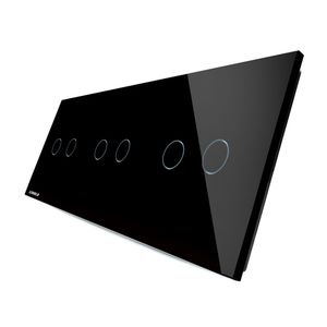 Скло накладка для механізмів Livolo (2 + 2 + 2 каналу), Колір: Черный