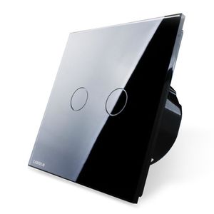 Сенсорний імпульсний вимикач для штор / жалюзі Livolo, Radio, Кількість каналів: 2, Живлення: 220В, Встроенный радио модуль: Да, Тип вимикача: Для штор/жалюзи, Колір: Черный