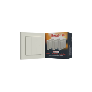 Бездротовий вимикач на 1-3 кнопки Heatit Z-Push Wall Controller, Живлення: CR2450, Колір: Белый