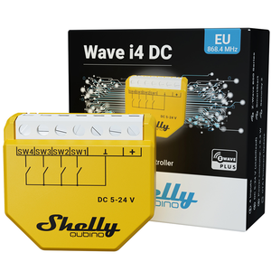 Контролер сцен із 4 цифровими входами для розумного будинку Shelly Qubino Wave i4 DC, 5-24 В