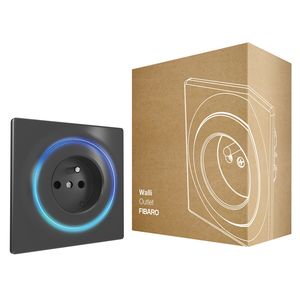 Розетка Z-Wave FIBARO Walli Outlet, черная — FGWOF-011B (Тип Е)