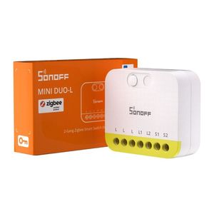 Двоканальне Zigbee смарт реле Sonoff Mini DUO-L, 220 В, 2x8А, без нейтралі