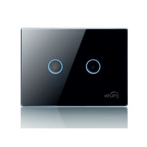 Сенсорний вимикач Vitrum 2-канальний, KNX, європейський стандарт, Кількість каналів: 2, стандарт вимикача: Европейский, Тип механізму вимикача: Реле