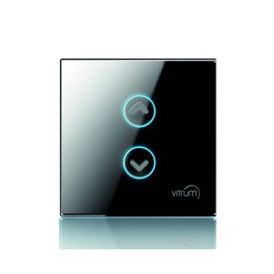 Сенсорний вимикач Vitrum для ролет / жалюзі, Z-Wave, британський стандарт, Кількість каналів: 2, стандарт вимикача: Британский, Тип механізму вимикача: Управление шторой