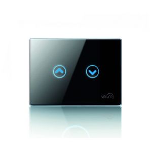 Сенсорний вимикач Vitrum для ролет / жалюзі, Z-Wave, європейський стандарт, Кількість каналів: 2, стандарт вимикача: Европейский, Тип механізму вимикача: Управление шторой