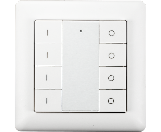 Бездротовий вимикач із 8 кнопками Heatit Z-Push Button 8, Кількість каналів: 8, Живлення: Батарейки, Колір: Белый