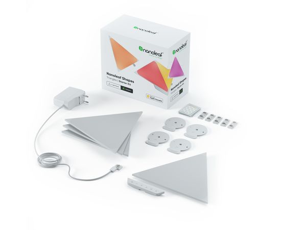 Розумна система освітлення Nanoleaf Shapes Triangles Starter Kit Apple Homekit - 4 шт., Живлення: 220В, Кількість панелей: 4