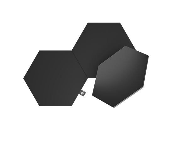 Додаткові панелі Nanoleaf Shapes Ultra Black Hexagon Expansion Pack, Apple Homekit - 3 шт., Живлення: 220В, Кількість панелей: 3, Колір: Черный