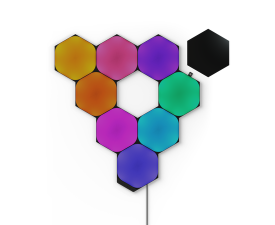 Умная система освещения Nanoleaf Shapes Ultra Black Hexagons Starter Kit, Apple Homekit - 9 шт., Питание: 220В, Количество панелей: 9, Цвет: Черный 