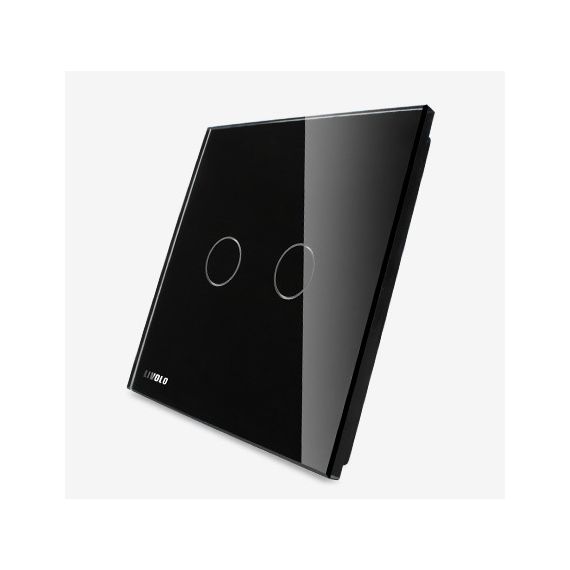 Стекло накладка для механизмов Livolo (2 канала), Цвет: Черный , изображение 2