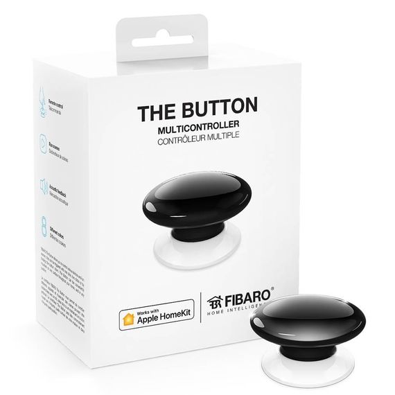 Кнопка управління FIBARO The Button для Apple HomeKit, black (чорний) - FGBHPB-101-2, Колір: Черный