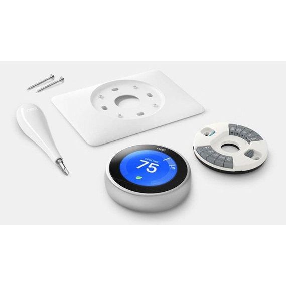 Термостат настінний Nest Learning Thermostat Gen3, Американська версія, Живлення: 24В, Колір: Металлик, зображення 4