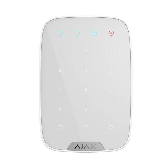 Беспроводная сенсорная клавиатура Ajax KeyPad, Питание: Батарейки, Цвет: Белый 