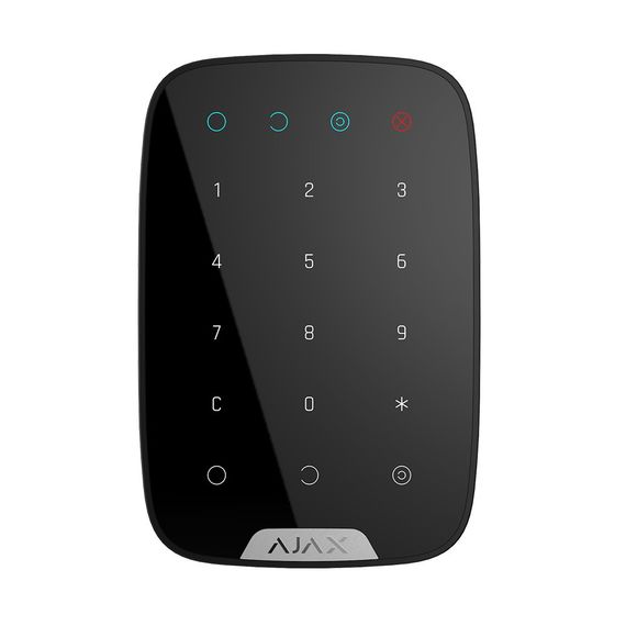 Беспроводная сенсорная клавиатура Ajax KeyPad, Питание: Батарейки, Цвет: Черный 