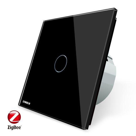 Сенсорний вимикач Livolo 1-канальний, ZigBee, Колір: Черный, Протокол управління: ZigBee, зображення 2 Сенсорний вимикач Livolo 1-канальний, ZigBee, Колір: Черный, Протокол управління: ZigBee, зображення 2