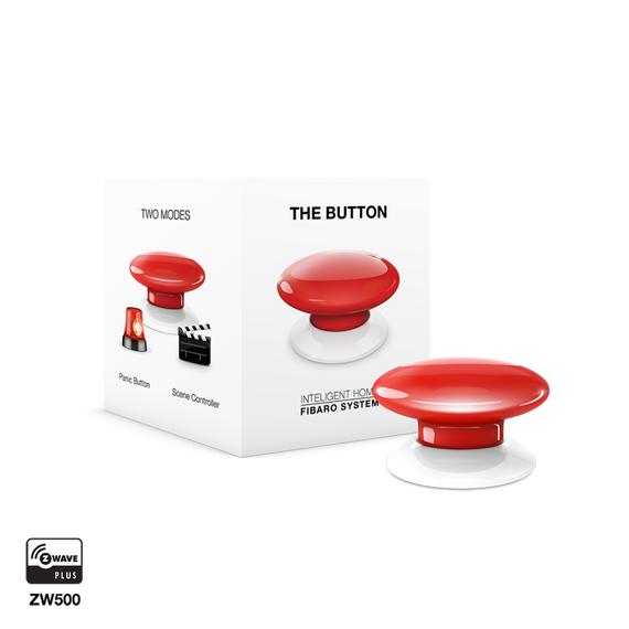 Кнопка управління Z-Wave FIBARO The Button, Колір: Красный, зображення 2