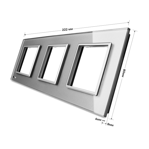 Рамка Livolo потрійна, Колір: Черный, зображення 2