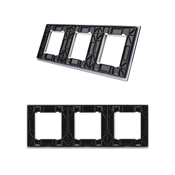 Рамка Livolo потрійна, Колір: Черный, зображення 3