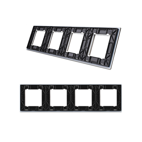 Рамка Livolo чотиримісна, Колір: Черный, зображення 2 Рамка Livolo чотиримісна, Колір: Черный, зображення 2