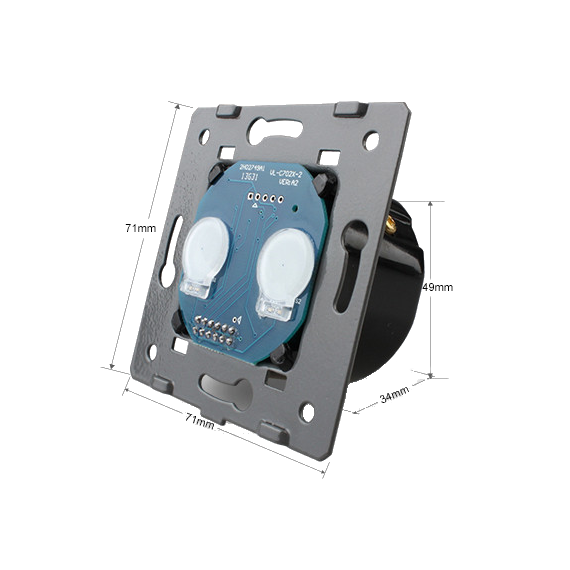 Механізм сенсорний імпульсного вимикача для штор / жалюзі Livolo, Radio, Кількість каналів: 2, Живлення: 220В, Встроенный радио модуль: Да, Тип вимикача: Для штор/жалюзи, зображення 6