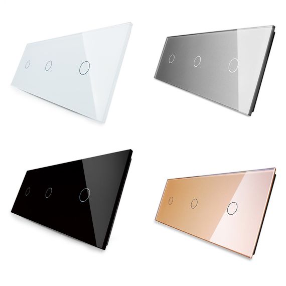 Скло накладка для механізмів Livolo (1 + 1 + 1 канал), Колір: Черный, зображення 3 Скло накладка для механізмів Livolo (1 + 1 + 1 канал), Колір: Черный, зображення 3