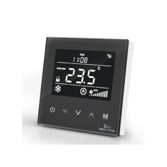 Термостат для фанкойла Z-Wave настінний (4 труби) MCO Home, чорний - MCOEMH8-FC4B