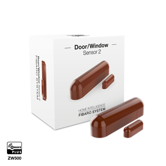 Датчик открытия двери/окна и температуры FIBARO Door/Window Sensor 2, Цвет: Коричневый