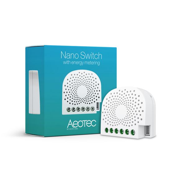 Вставное реле со счетчиком электроэнергии Aeotec Nano Switch with Power Metering ― AEOEZW116