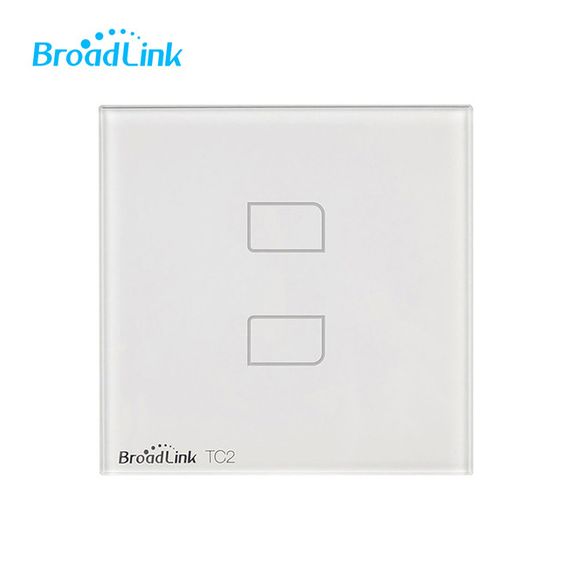 Сенсорный выключатель Broadlink TC2, Количество каналов: 2, Питание: 220В, Тип механизма выключателя: Выключатель (реле), Цвет: Белый 