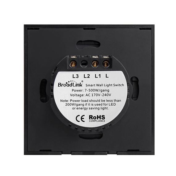 Сенсорний вимикач Broadlink TC2, Кількість каналів: 2, Живлення: 220В, Тип механізму вимикача: Реле, Колір: Белый, зображення 5