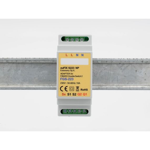 Адаптер на рейку DIN Eutonomy для модуля FIBARO Double Switch 2 - euFIX S223NP DIN adapter, зображення 3