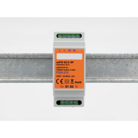 Адаптер на DIN рейку Eutonomy для модуля FIBARO Relay Switch 2,5 kW - euFIX S212NP DIN adapter, изображение 3 Адаптер на DIN рейку Eutonomy для модуля FIBARO Relay Switch 2,5 kW - euFIX S212NP DIN adapter, изображение 3