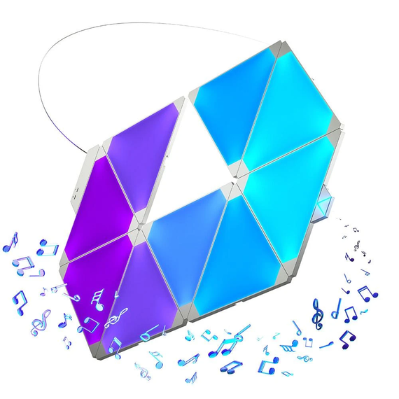 Розумна система освітлення Nanoleaf Aurora Smarter Kit Rhythm Edition – 9 шт., зображення 3 Розумна система освітлення Nanoleaf Aurora Smarter Kit Rhythm Edition – 9 шт., зображення 3
