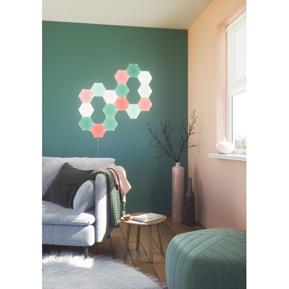 Розумна система освітлення Nanoleaf Shapes – Hexagon Starter Kit Apple Homekit – 9 шт., Живлення: 220В, Кількість панелей: 9, зображення 10 Розумна система освітлення Nanoleaf Shapes – Hexagon Starter Kit Apple Homekit – 9 шт., Живлення: 220В, Кількість панелей: 9, зображення 10