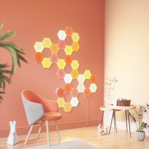 Розумна система освітлення Nanoleaf Shapes – Hexagon Starter Kit Apple Homekit – 9 шт., Живлення: 220В, Кількість панелей: 9, зображення 11 Розумна система освітлення Nanoleaf Shapes – Hexagon Starter Kit Apple Homekit – 9 шт., Живлення: 220В, Кількість панелей: 9, зображення 11