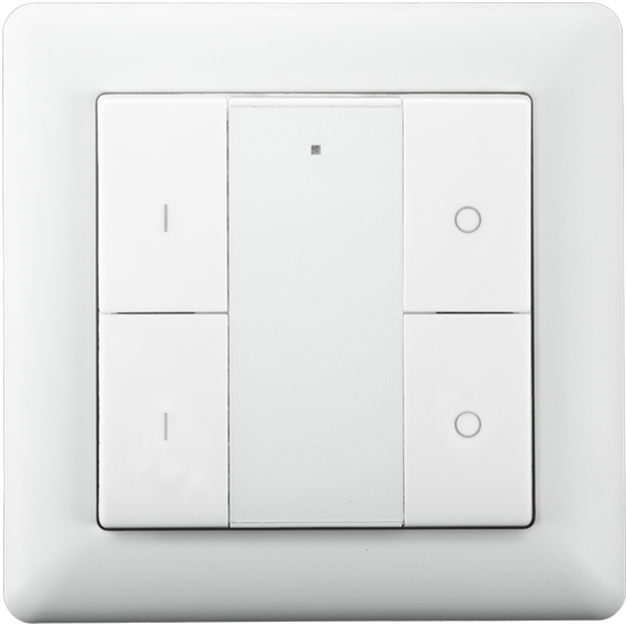 Бездротовий вимикач із 4 кнопками Heatit Z-Push Button 4, Кількість каналів: 4, Живлення: Батарейки, Колір: Белый