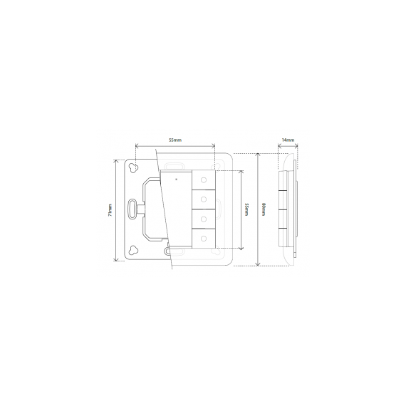 Бездротовий вимикач із 8 кнопками Heatit Z-Push Button 8, Кількість каналів: 8, Живлення: Батарейки, Колір: Белый, зображення 7 Бездротовий вимикач із 8 кнопками Heatit Z-Push Button 8, Кількість каналів: 8, Живлення: Батарейки, Колір: Белый, зображення 7