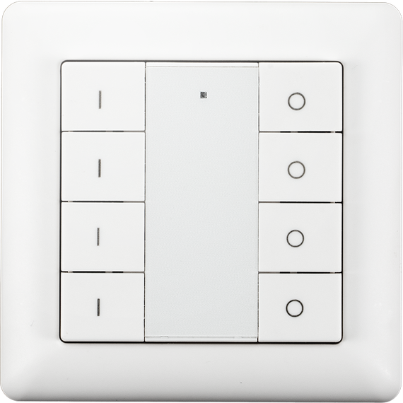 Беспроводной выключатель с 8 кнопками Heatit Z-Push Button 8, Количество каналов: 8, Питание: Батарейки, Цвет: Белый 
