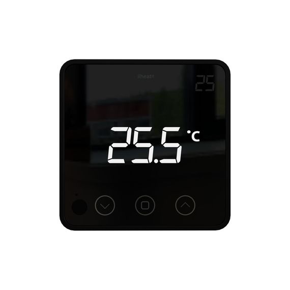 Бездротовий кімнатний термостат Heatit Z-Temp 2, Живлення: Батарея АА, Колір: Черный