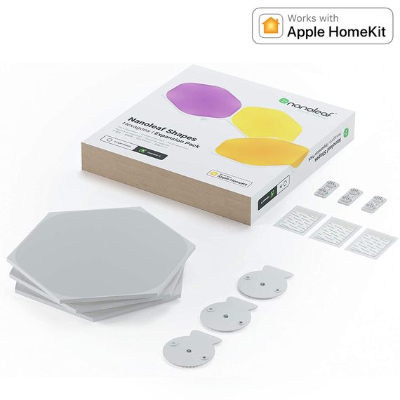 Дополнительные панели Nanoleaf Shapes Hexagons Expansion Pack Apple Homekit - 3 шт., Питание: 220В, Количество панелей: 3, изображение 2
