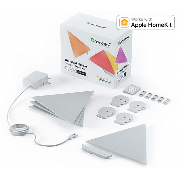 Розумна система освітлення Nanoleaf Shapes Triangles Starter Kit Apple Homekit - 4 шт., Живлення: 220В, Кількість панелей: 4, зображення 2