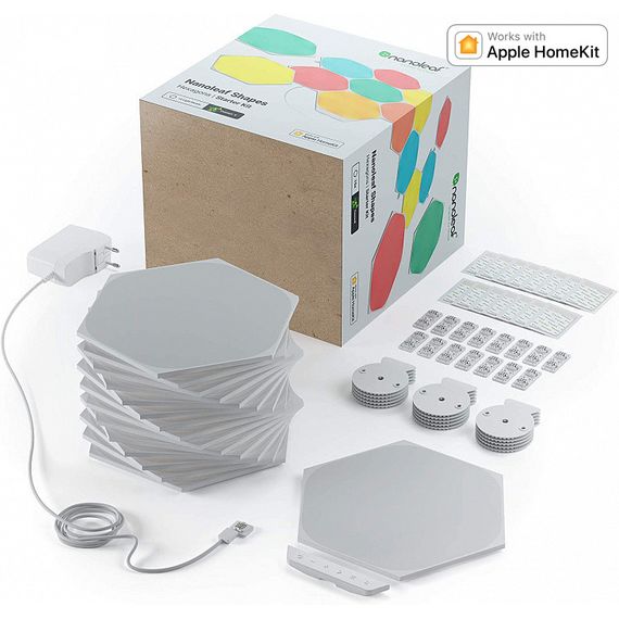 Умная система освещения Nanoleaf Shapes - Hexagon Starter Kit Apple Homekit - 15 шт., Питание: 220В, Количество панелей: 15, изображение 2 Умная система освещения Nanoleaf Shapes - Hexagon Starter Kit Apple Homekit - 15 шт., Питание: 220В, Количество панелей: 15, изображение 2