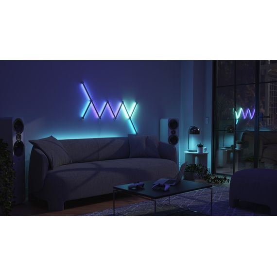 Розумна система освітлення Nanoleaf Lines 60 Degrees Smarter Kit Apple HomeKit – 9 шт., Живлення: 220В, Кількість панелей: 9, зображення 6 Розумна система освітлення Nanoleaf Lines 60 Degrees Smarter Kit Apple HomeKit – 9 шт., Живлення: 220В, Кількість панелей: 9, зображення 6