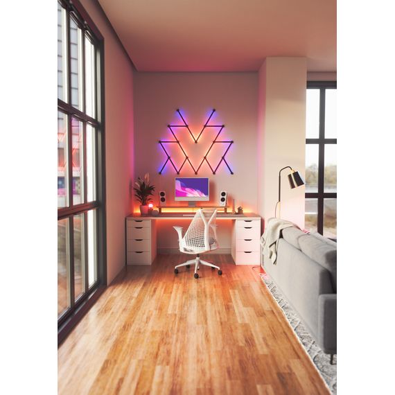 Накладка черная матовая Nanoleaf Lines Skins - Matte Black  - 9 шт., изображение 4