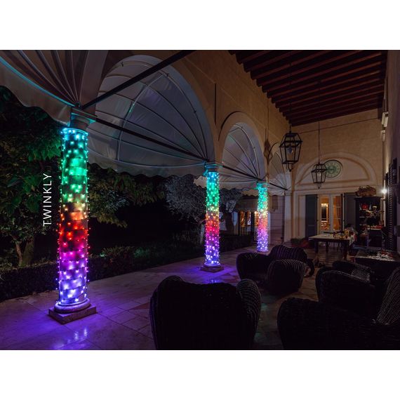 Светодиодная Smart LED гирлянда Twinkly Strings RGBW 250, 20 м, BT+WiFi, Gen II, IP44 кабель черный, изображение 7