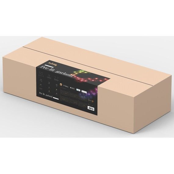 Світлодіодна Smart LED гірлянда на ялинковій гілці Twinkly Pre-lit Garland RGBW 50, 2.7 м, BT+WiFi, Gen II, IP44, зображення 7 Світлодіодна Smart LED гірлянда на ялинковій гілці Twinkly Pre-lit Garland RGBW 50, 2.7 м, BT+WiFi, Gen II, IP44, зображення 7
