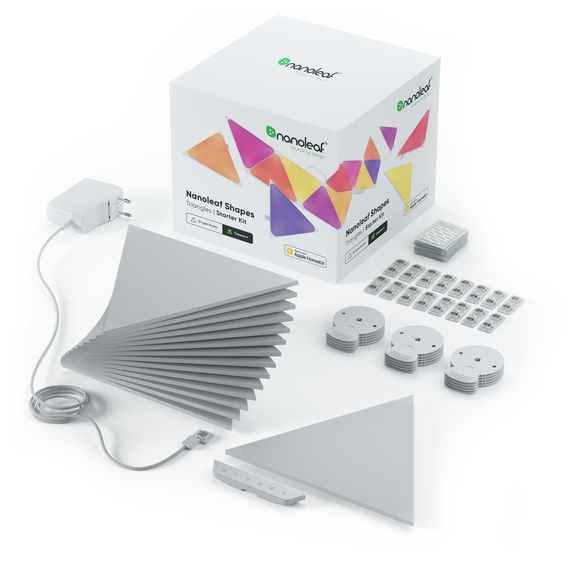 Розумна система освітлення Nanoleaf Shapes Triangles Starter Kit Apple Homekit - 15 шт., Живлення: 220В, Кількість панелей: 15