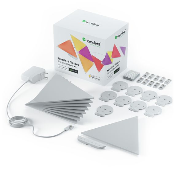 Розумна система освітлення Nanoleaf Shapes Triangles Starter Kit Apple Homekit - 9 шт., Живлення: 220В, Кількість панелей: 9