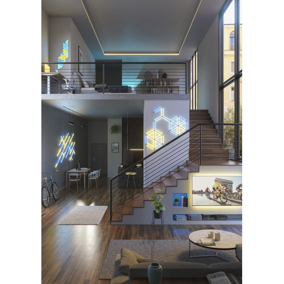 Розумна система освітлення Nanoleaf Lines 60 Degrees Smarter Kit Apple HomeKit - 15 шт., Живлення: 220В, Кількість панелей: 15, зображення 8